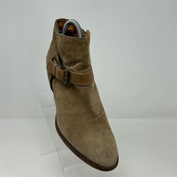 Aquatalia Women's Beige Light Brown Suede Ankle Boots Size 8.5 High Heel - Picture 2 of 13